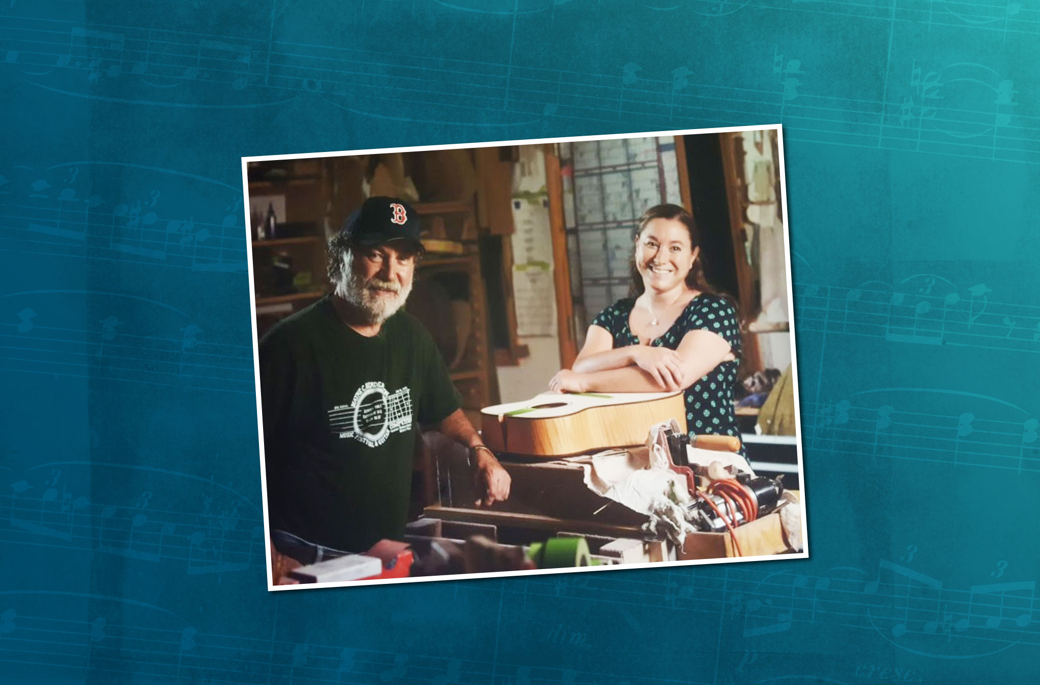 Wayne Henderson and Jayne Henderson in their luthier studio