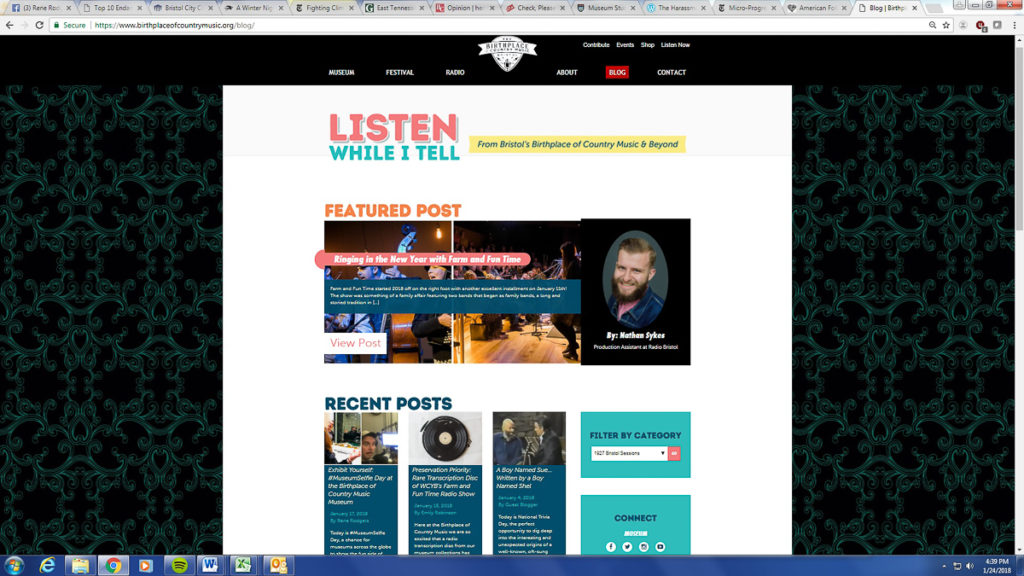 The blog's landing page on the website has the title above, a featured post below, and then several links to recent posts underneath that.