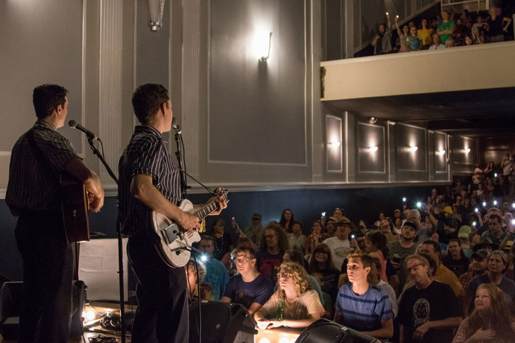 The Ruen Brothers performing on The Cameo Theatre Stage.