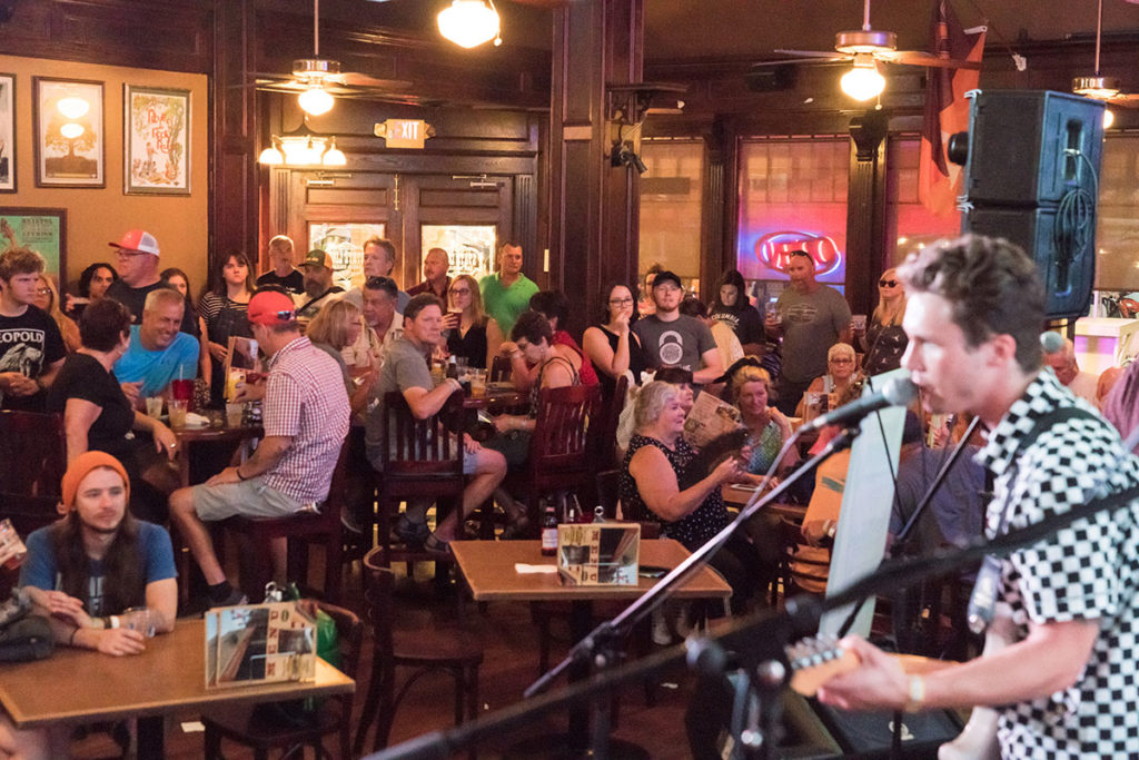 The crowd at Stateline enjoying tunes by Logan Fritz.
