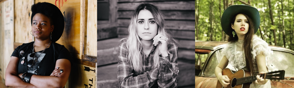 Photo collage of Amythyst Kiah, Morgan Wade, and Martha Stewart