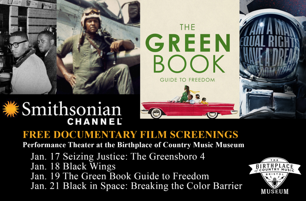 A graphic with scenes from each of the films in the series plus show dates.