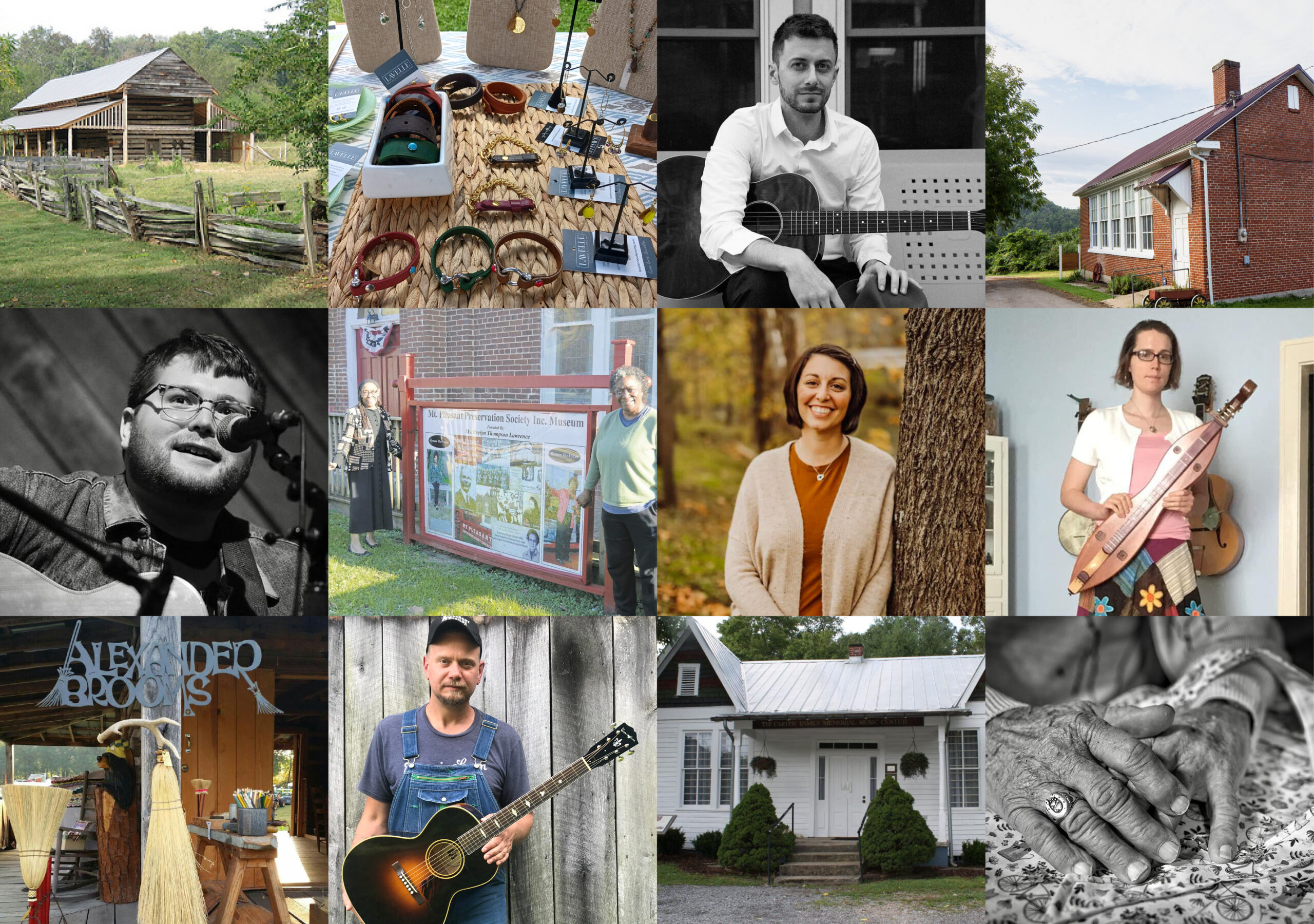 Photo collage of grant recipients' portraits.