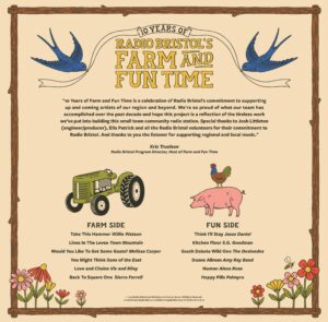 "10 Years of Radio Bristol's Farm and Fun Time" album back cover.