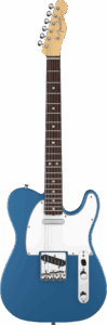 A Fender Telecaster, with Lake placid Blue furniture.